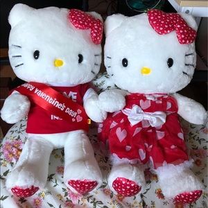 Set of 2 Rare Build-A-Bear Hello Kitty Valentines Plush